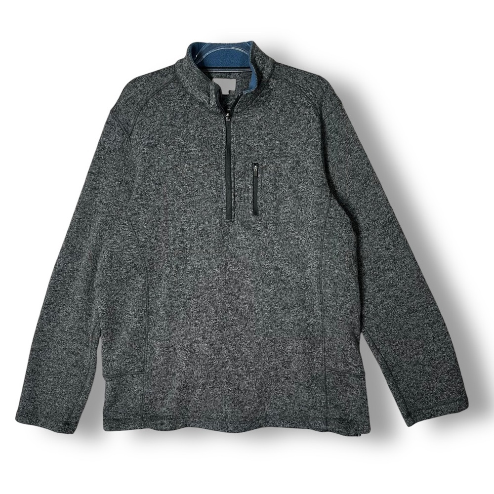 Woolrich Mens 1/4 Zip Fleece Pullover Sz XXL Blue Gray Outdoor Casual